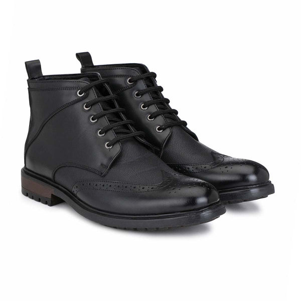 Buy SF Black Brogue Lace Up Boots Online – Sanfrissco