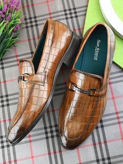 Gianni Tan Buckle Slip-Ons