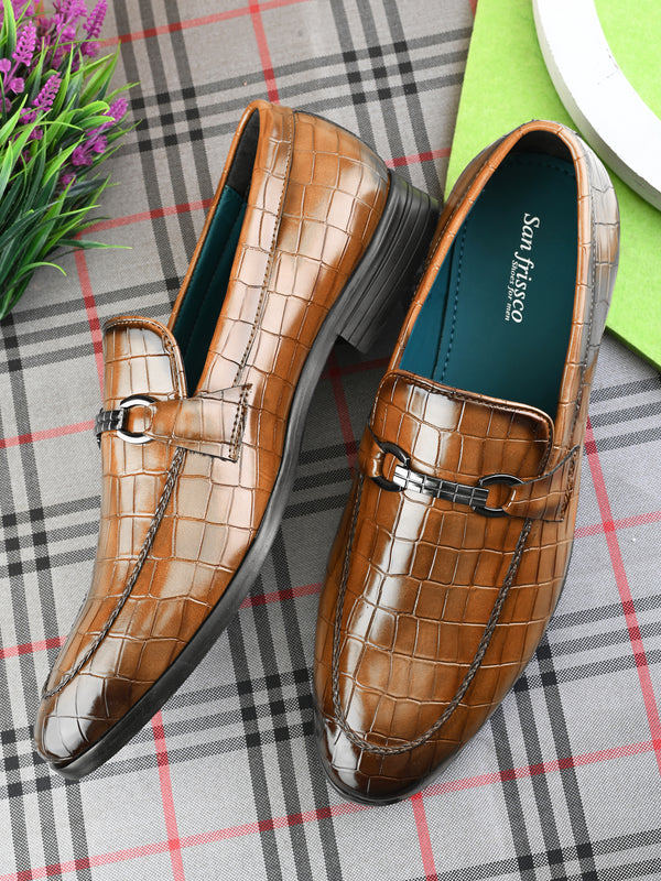 Gianni Tan Buckle Slip-Ons