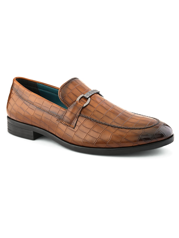 Gianni Tan Buckle Slip-Ons