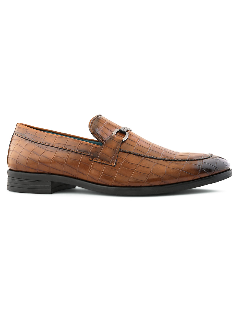 Gianni Tan Buckle Slip-Ons