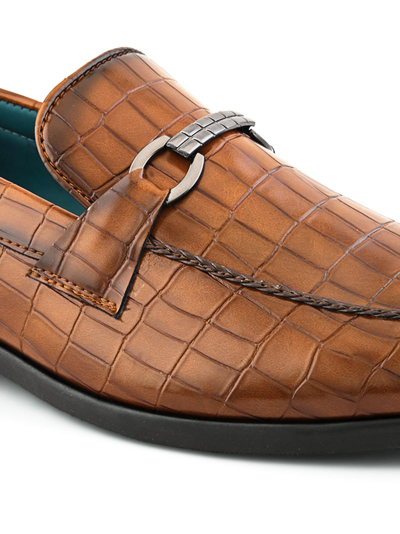 Gianni Tan Buckle Slip-Ons