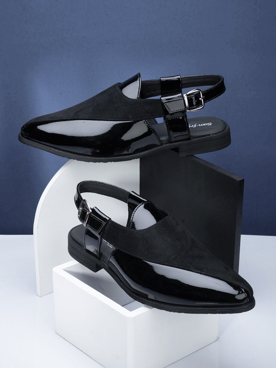 Emirati Black Crossover Sandals – Sanfrissco 