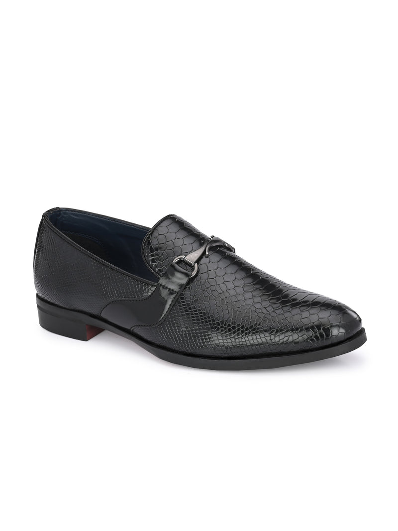 Palermo Black Textured Slip-Ons