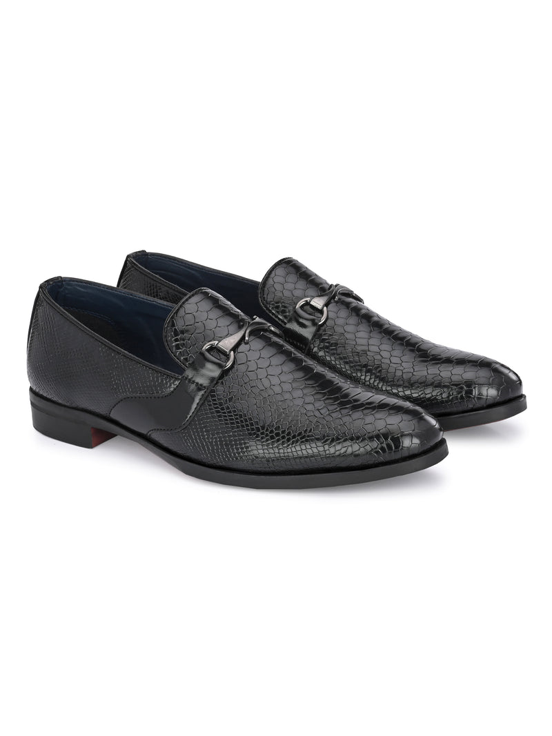 Palermo Black Textured Slip-Ons