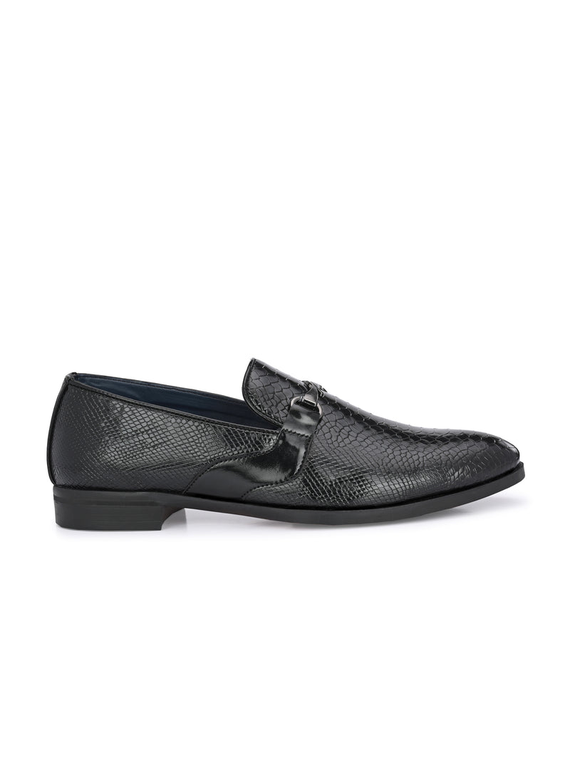 Palermo Black Textured Slip-Ons