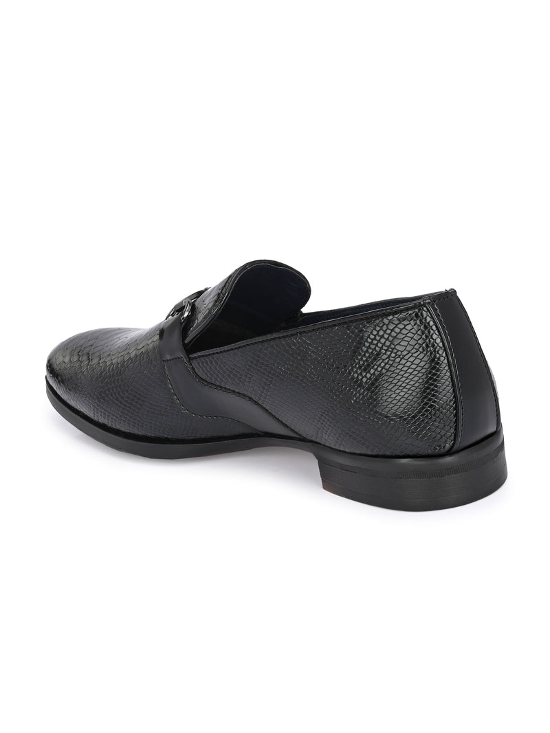 Palermo Black Textured Slip-Ons
