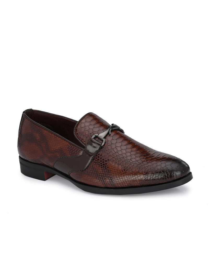 Palermo Brown Textured Slip-Ons