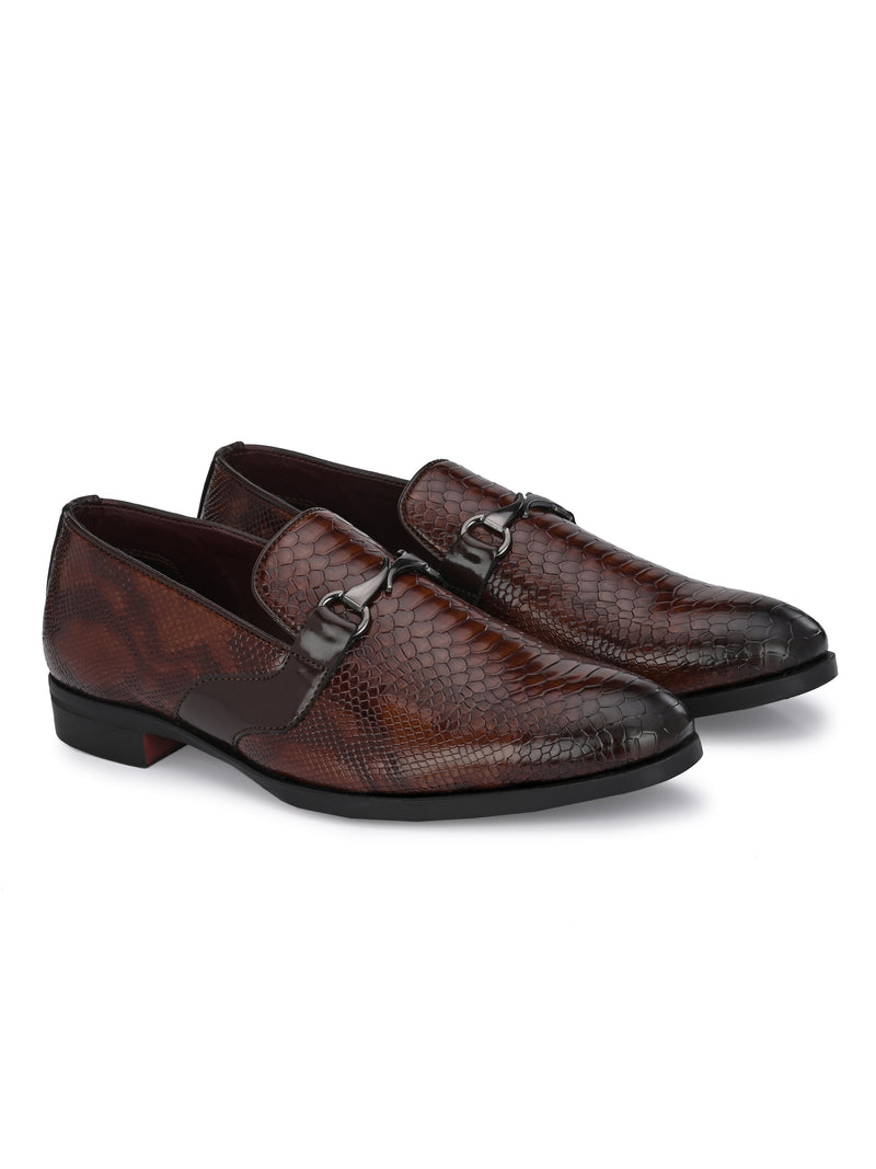 Palermo Brown Textured Slip-Ons