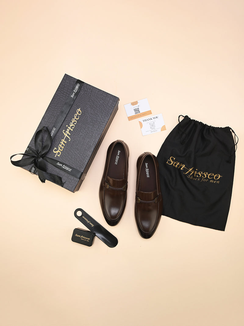 Soho Brown Solid Slip-Ons