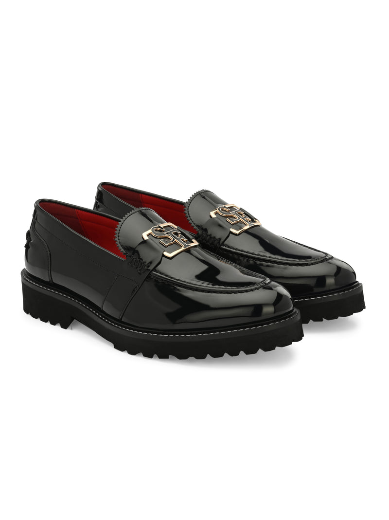 Flambe Black Chunky Loafers
