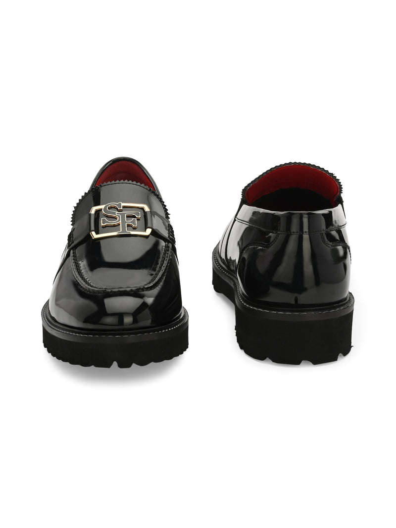 Flambe Black Chunky Loafers