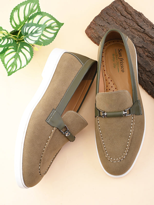 SAN FRISSCO Men Olive Casual Slip-On Shoes