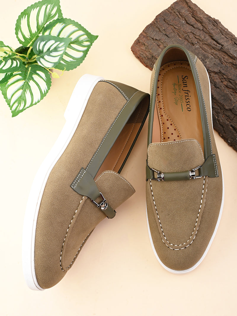 SAN FRISSCO Men Olive Casual Slip-On Shoes