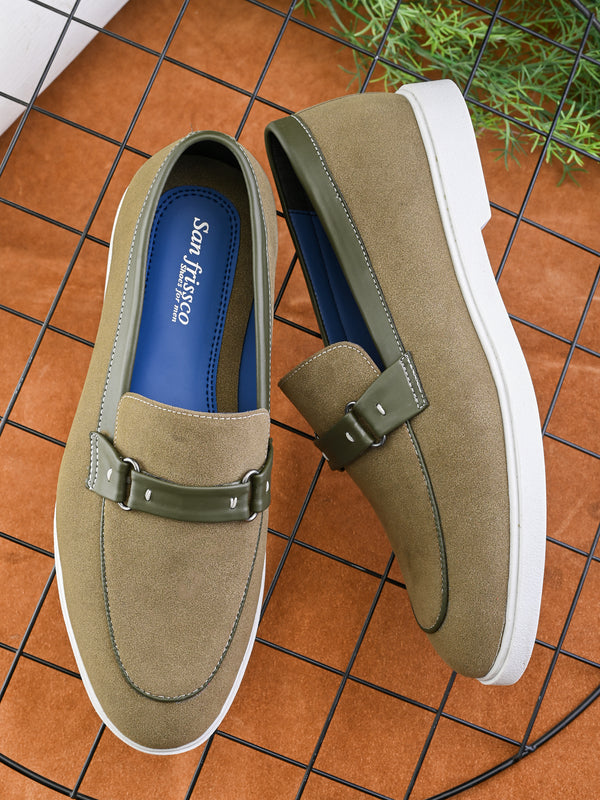 SAN FRISSCO Men Olive Casual Slip-On Shoes