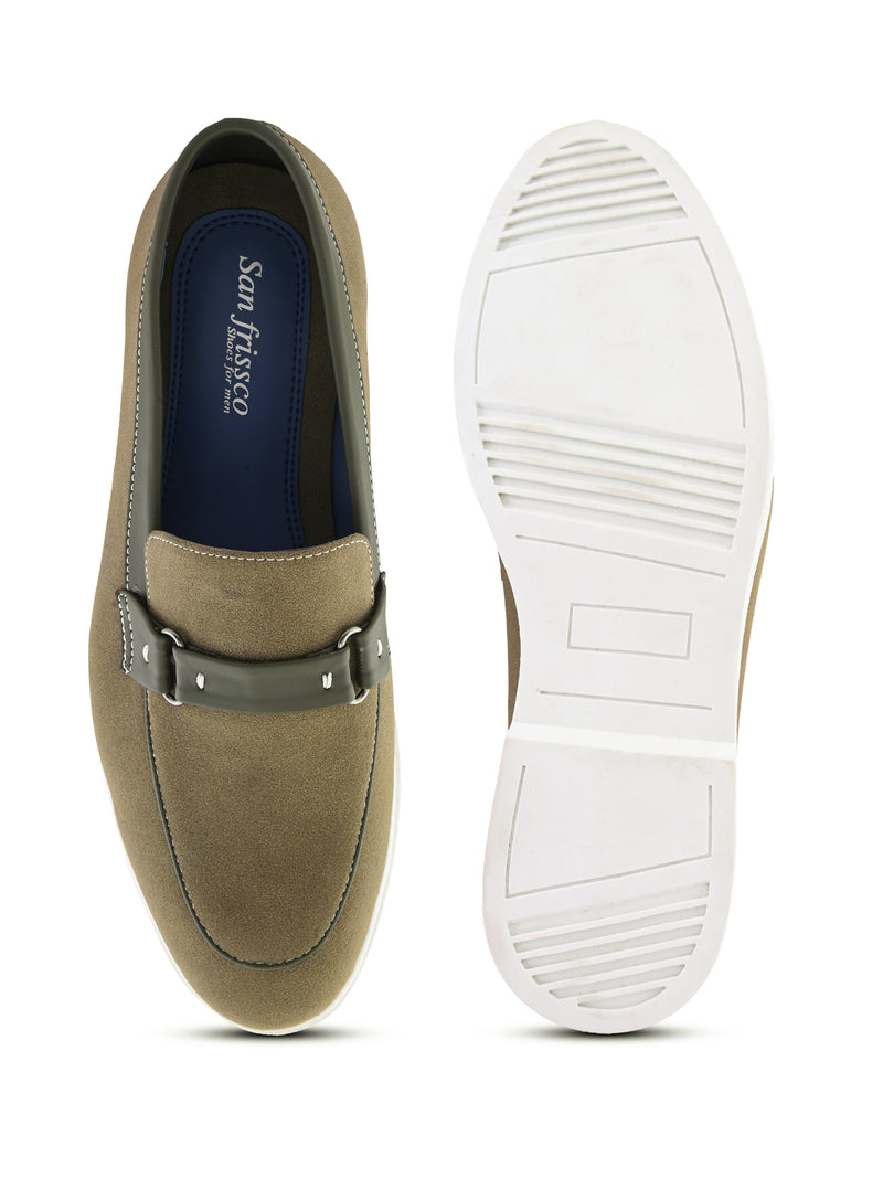 SAN FRISSCO Men Olive Casual Slip-On Shoes