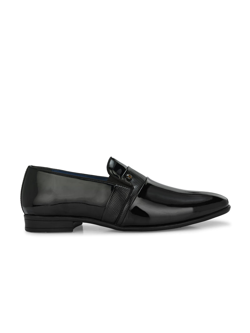 Lunar Black Patent Slip-Ons