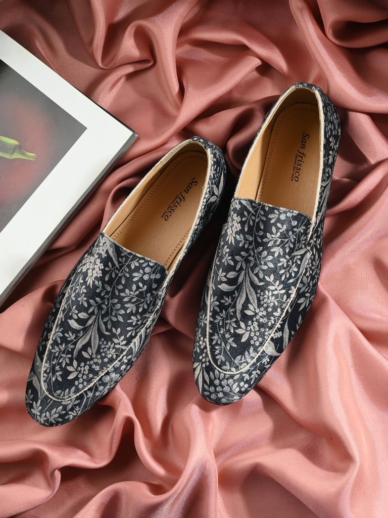 Blue and gold loafers shop