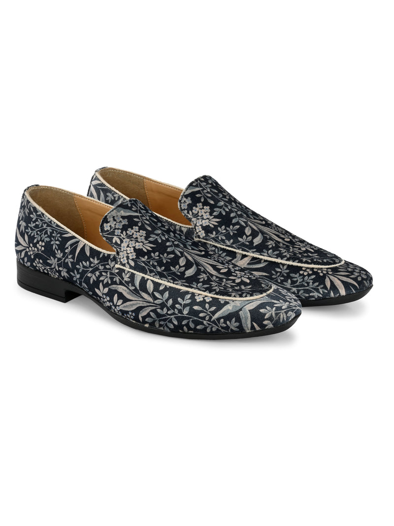 Bageecha Blue Velvet Loafers