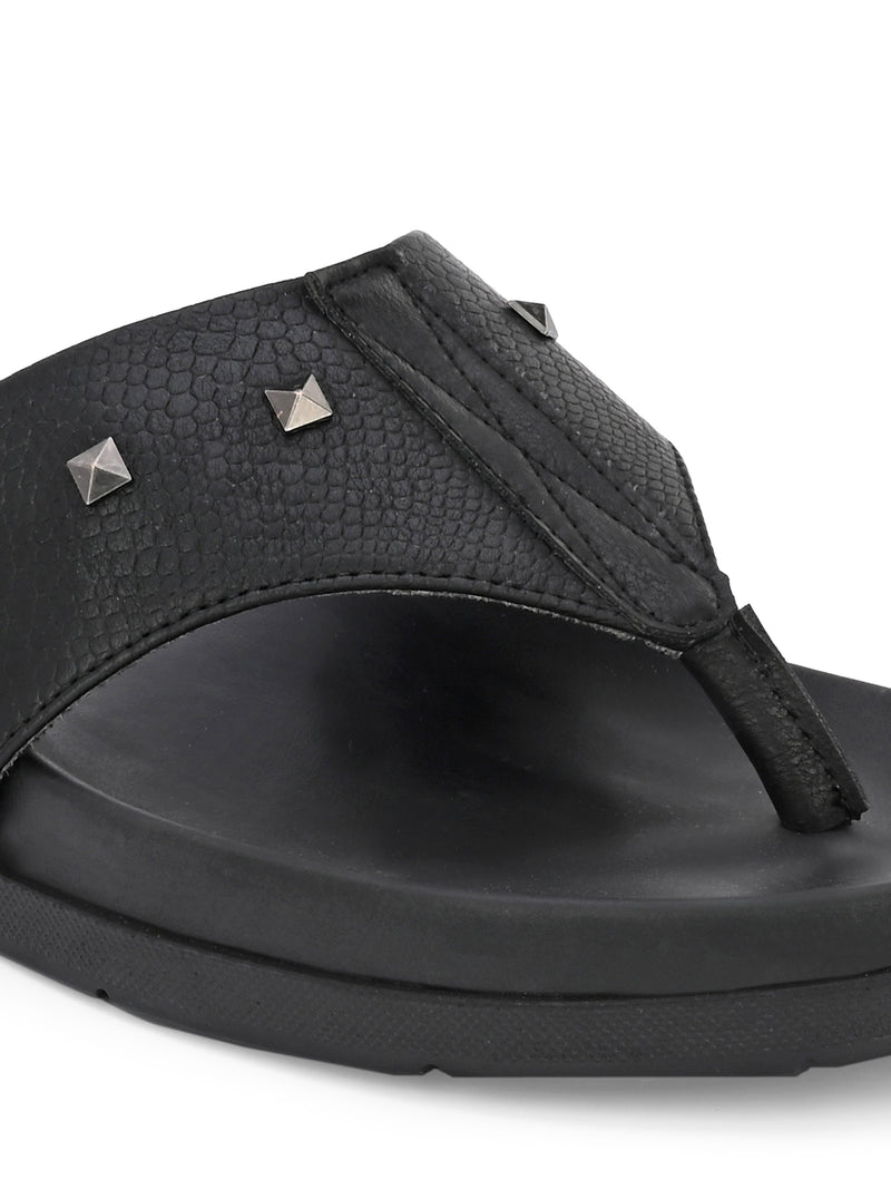 Cornell Black Thong Slippers