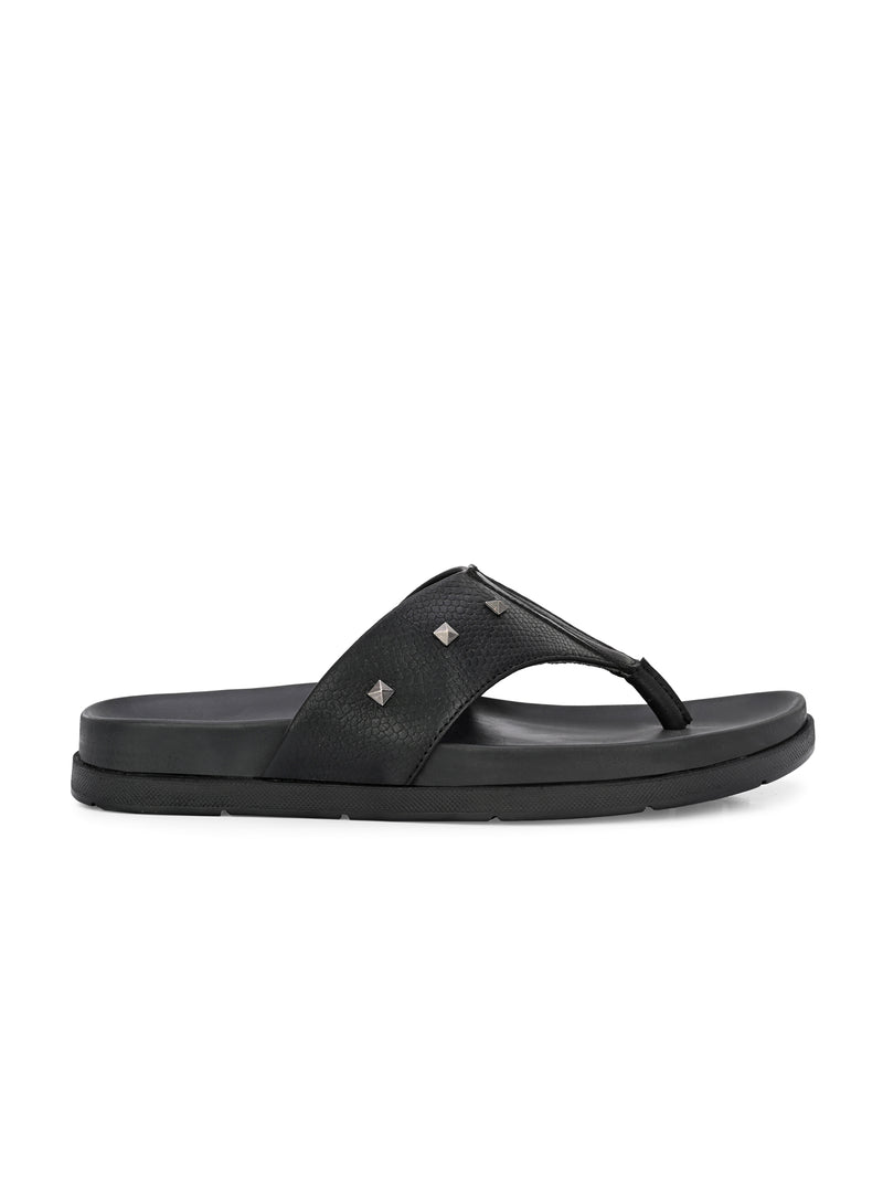 Cornell Black Thong Slippers