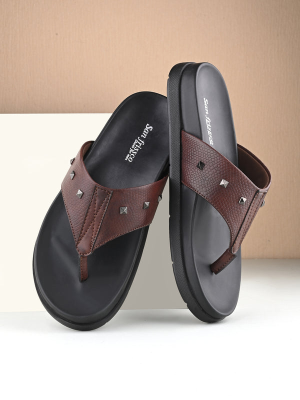 Cornell Brown Thong Slippers