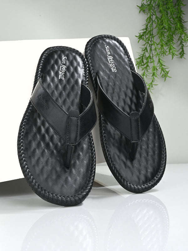 Canva Black Thong Slippers