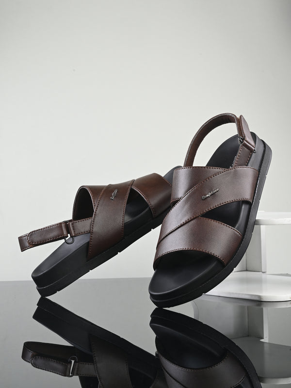 Ecco Brown Multi-Strap Sandals