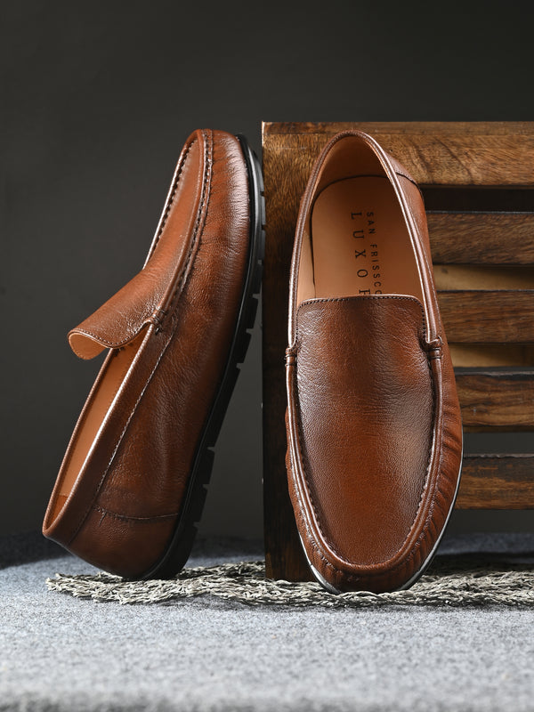 Verity Tan Solid Loafers