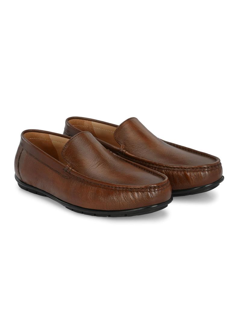 Verity Tan Solid Loafers