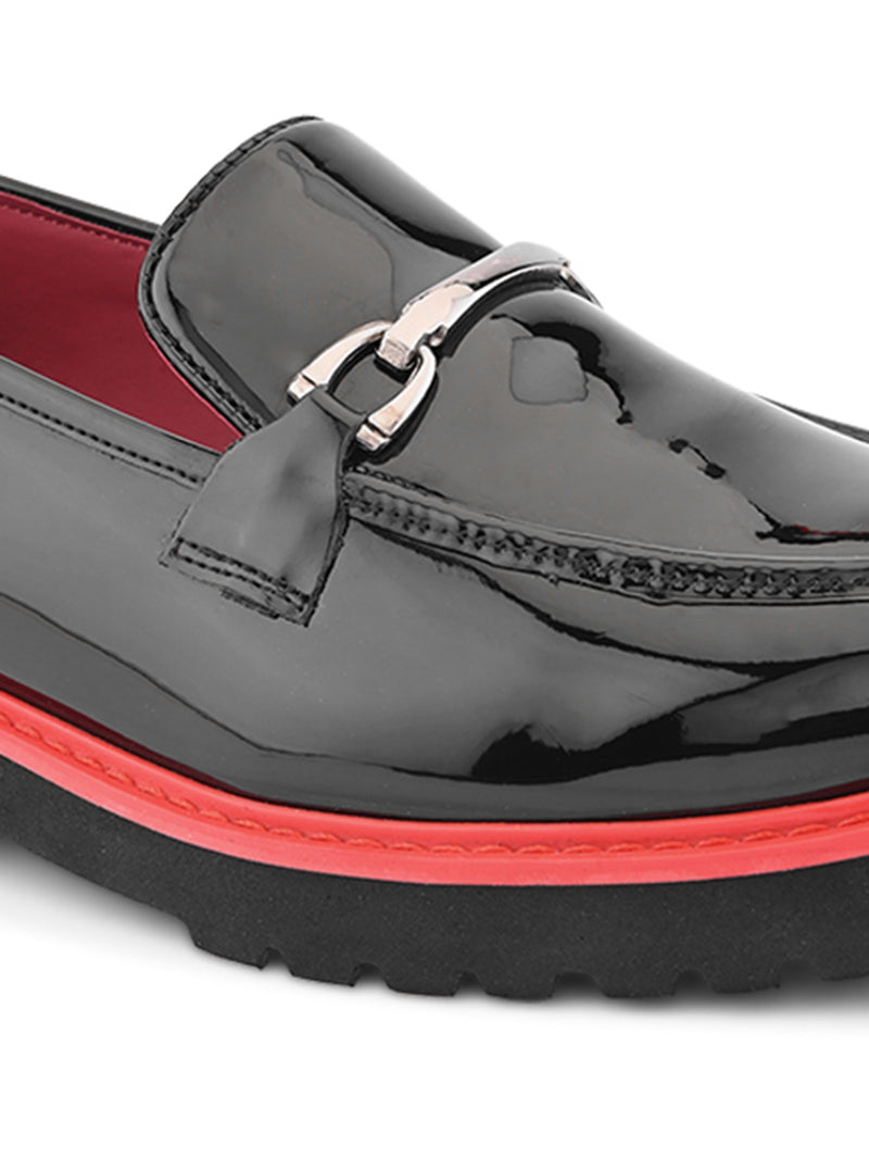 Portobello Black Patent Slip-Ons