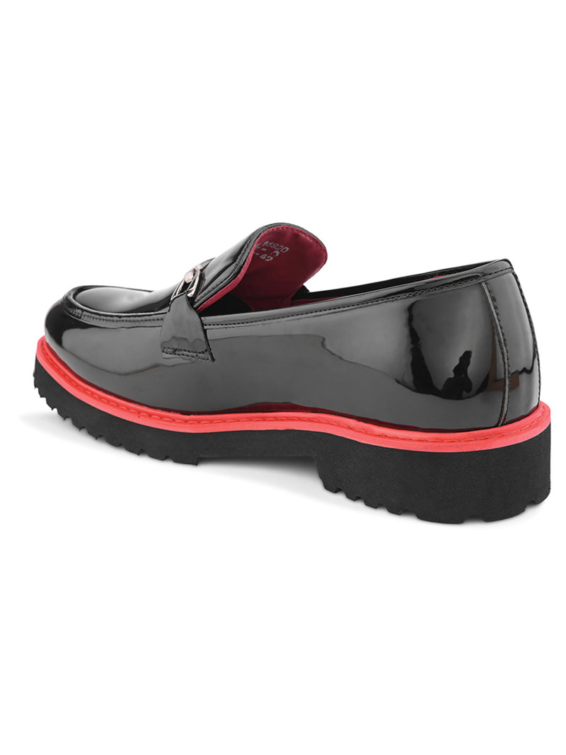 Portobello Black Patent Slip-Ons