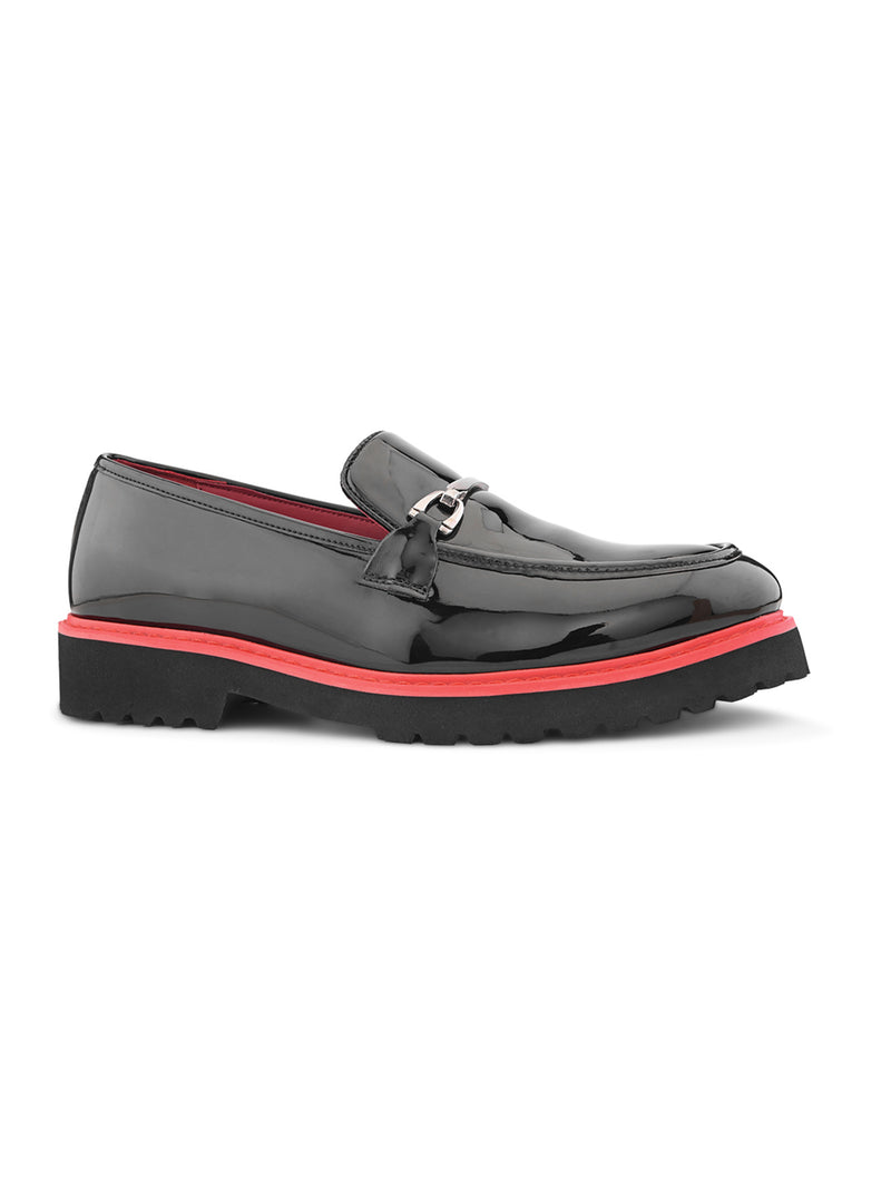 Portobello Black Patent Slip-Ons