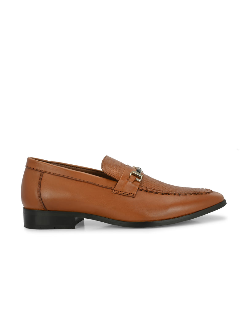 Metro Tan Buckle Slip-Ons