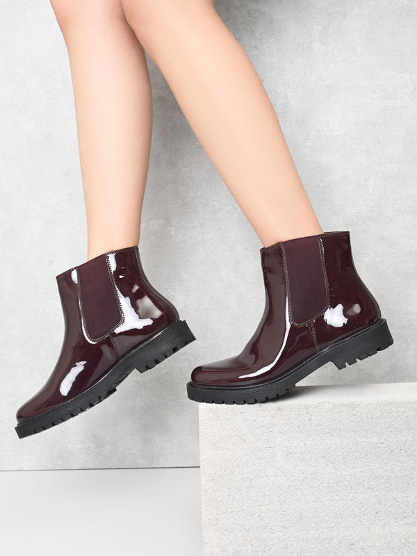 Sandro Women Cherry Patent Boots