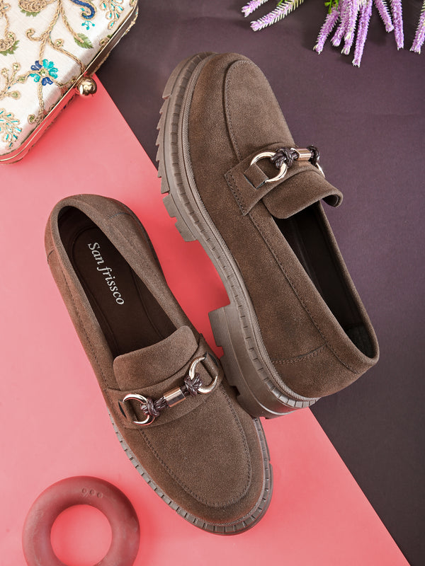 Bisou Women Brown Chunky Loafers