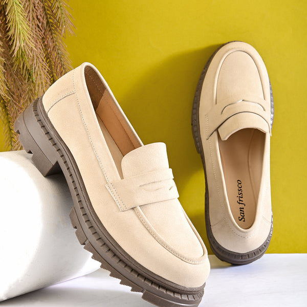Cameo Women Beige Loafers – Sanfrissco