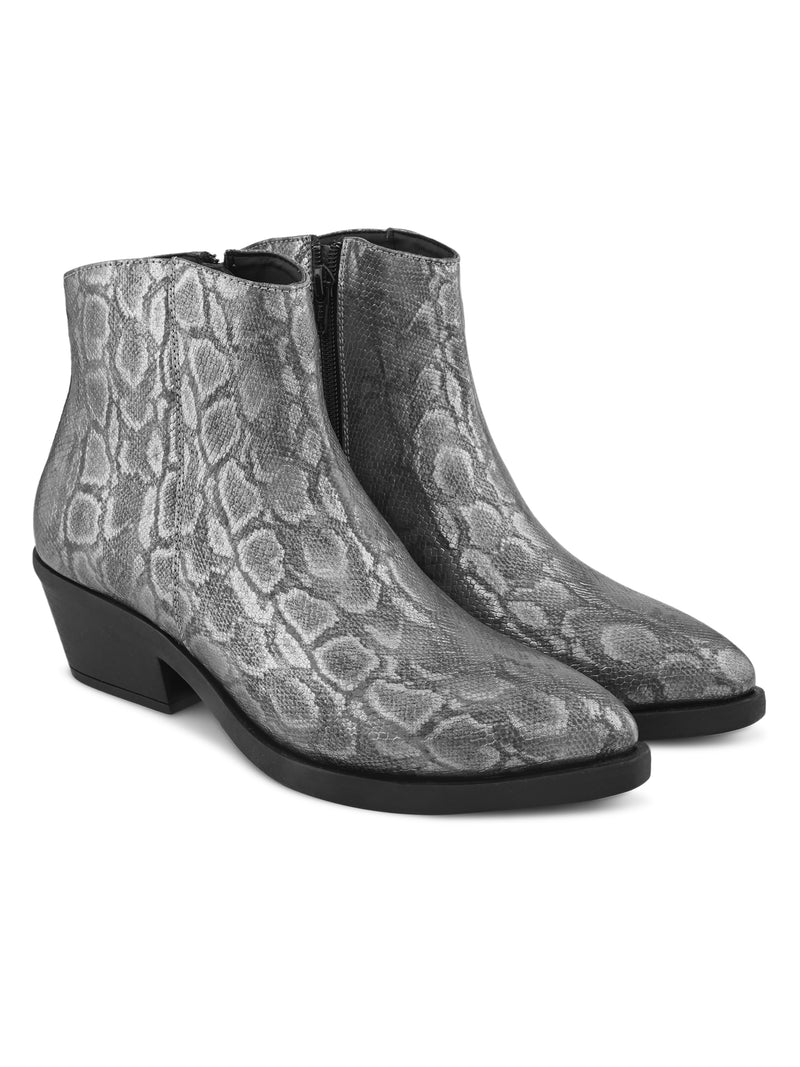 Cherise Woman Grey Cuban Boots