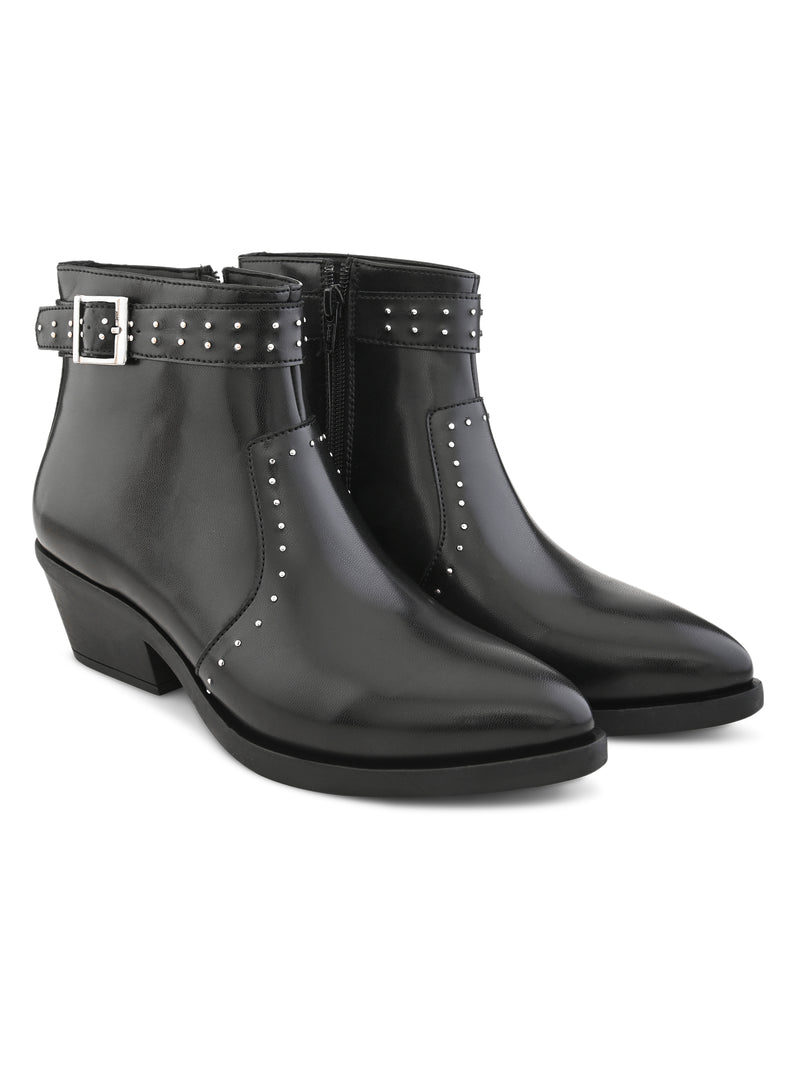 Freida Women Black Cuban Boots