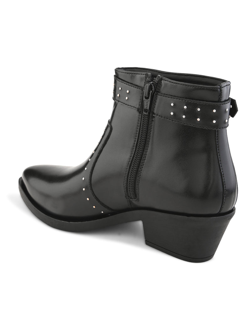 Freida Women Black Cuban Boots