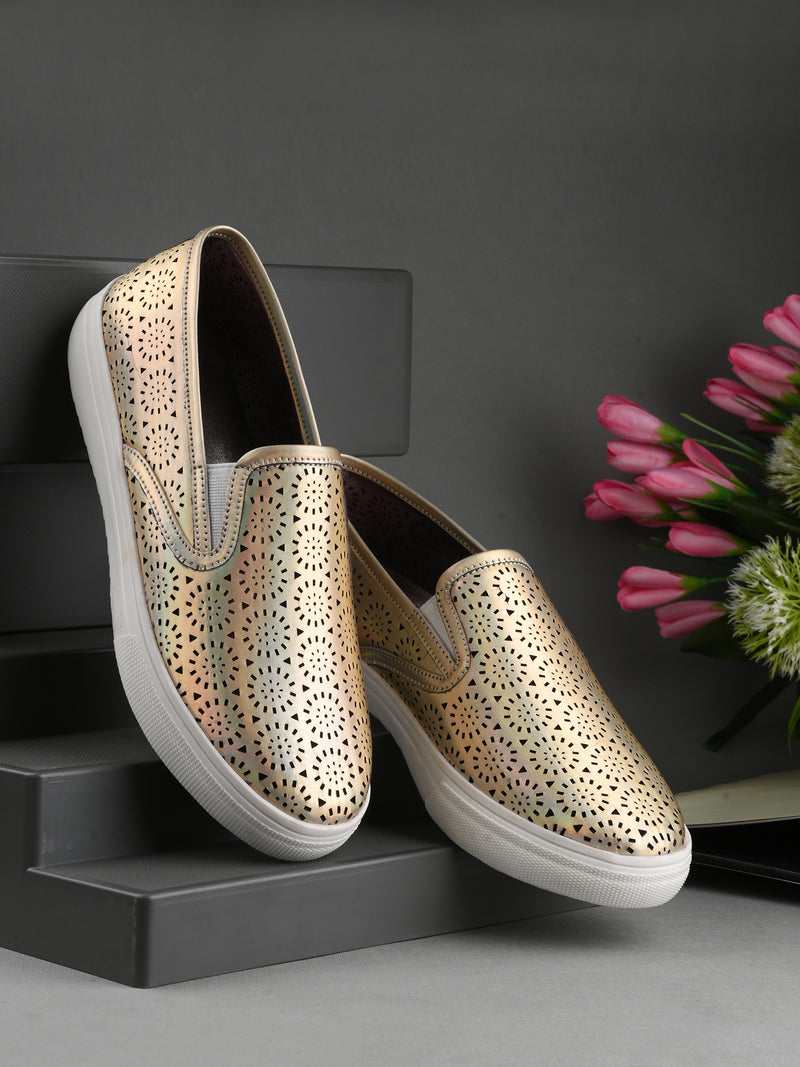Aurora Women Golden Slip-Ons Sanfrissco Aurora Women Golden Slip-Ons Sanfrissco