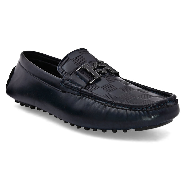 Bauble Blue Textured Driving Loafers