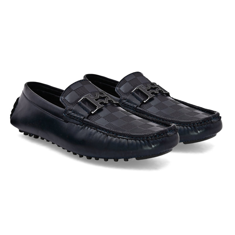 Bauble Blue Textured Driving Loafers