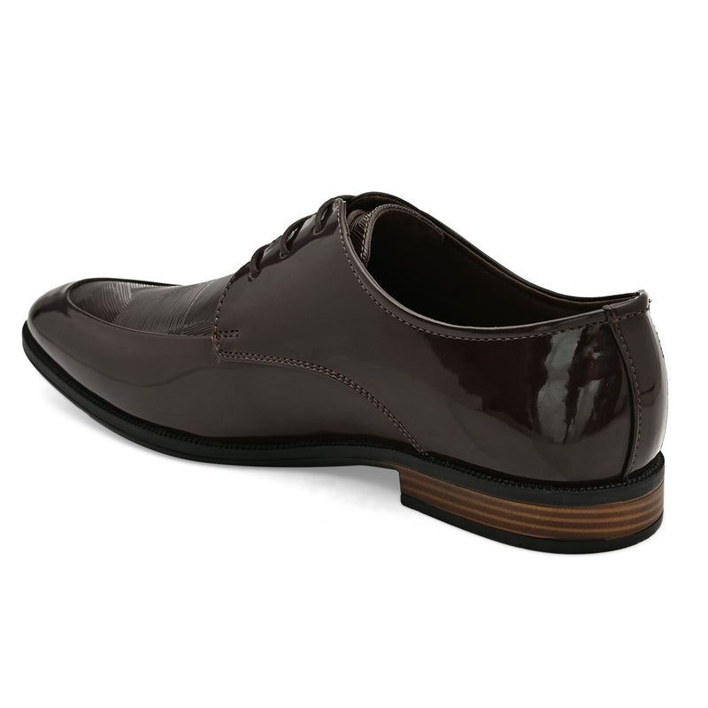 Lure Brown Textured Derby Shoes