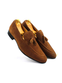 Buy Tan Suede Leather Tassel Loafers Online Sanfrissco