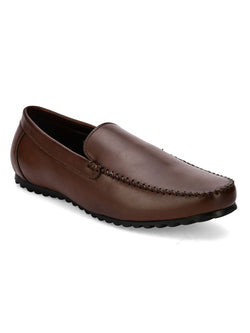 Dart Brown Solid Loafers