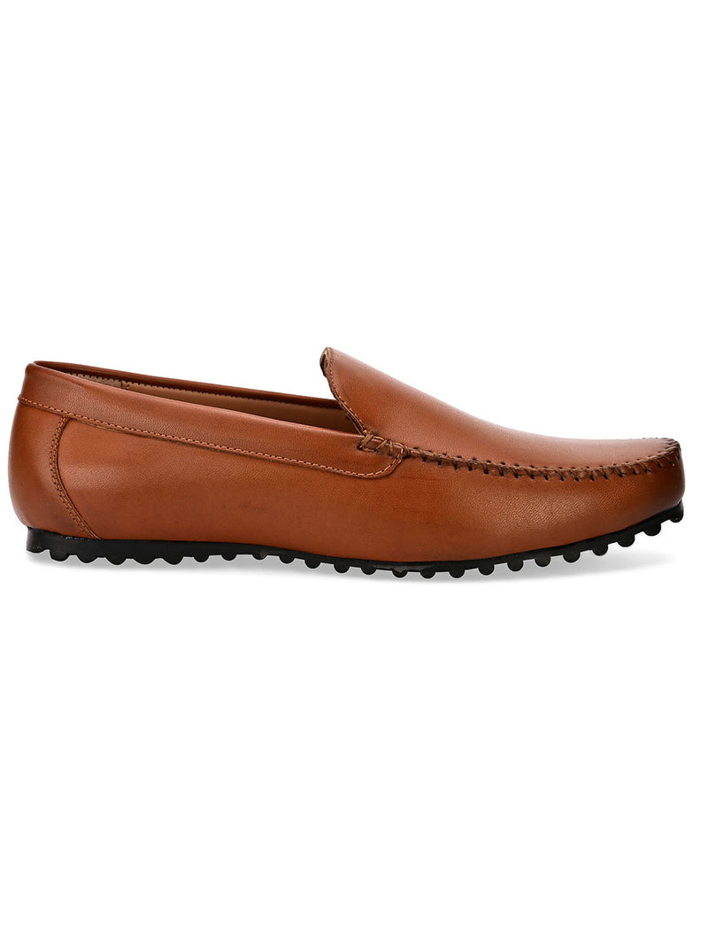 Dart Tan Solid Loafers
