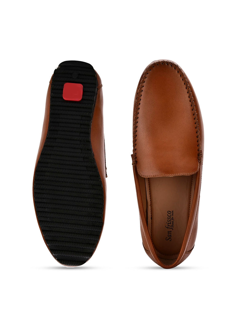 Dart Tan Solid Loafers