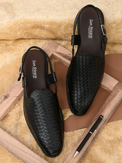 Joraah Black Shoe-Style Sandals