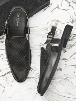 Navab Brown- Silver Sandals